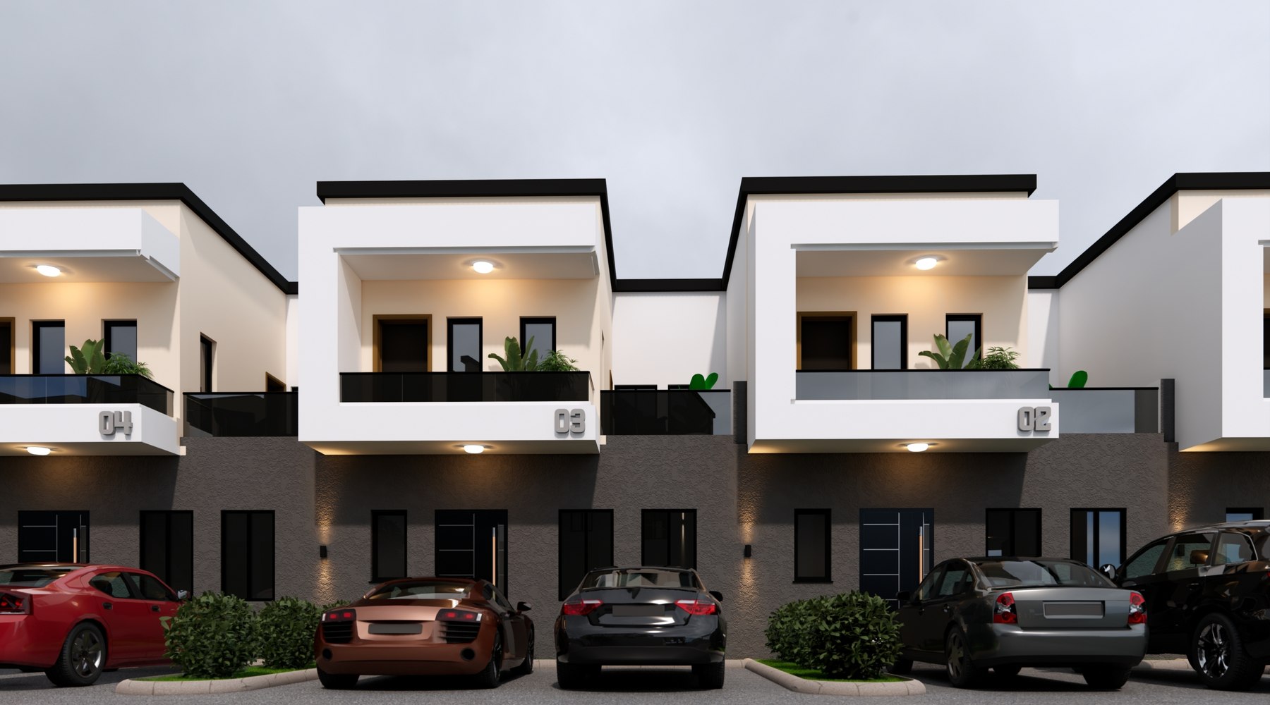 Five-Unit Balcony Terrace